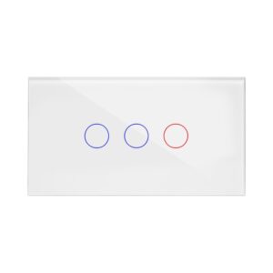 מתג חכם לתאורה / תרחיש לחצן יחיד זכוכית לבנה 3 מודול